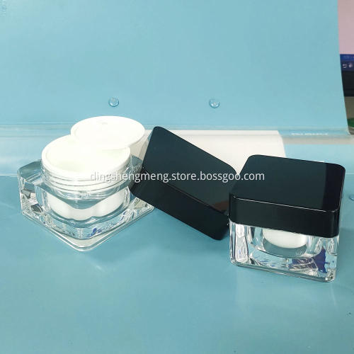50g Double wall Clear Acrylic Square Cream Jar